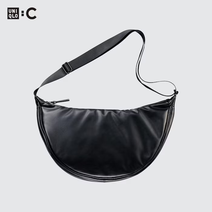 Faux Leather Round Shoulder Bag
